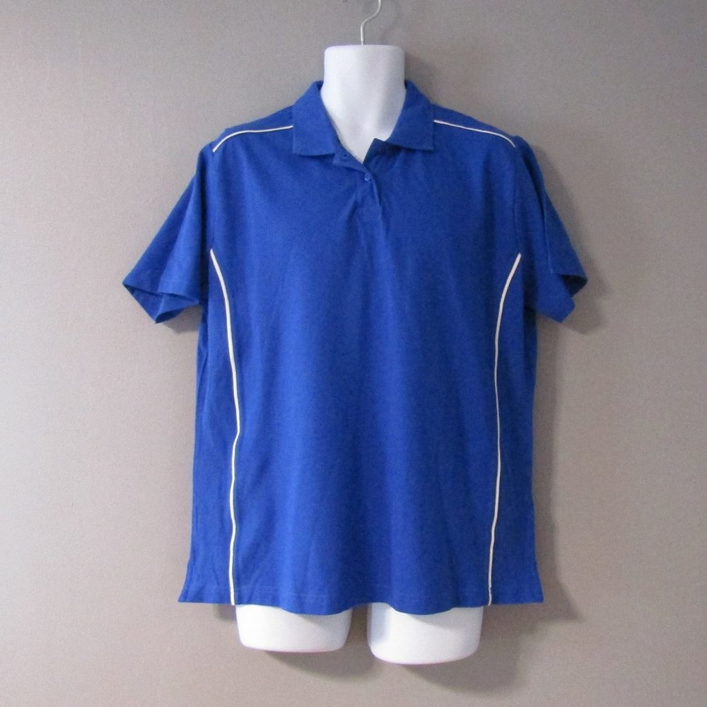 NWT New Wave Blue Polo Shirt White Trim Size XXL